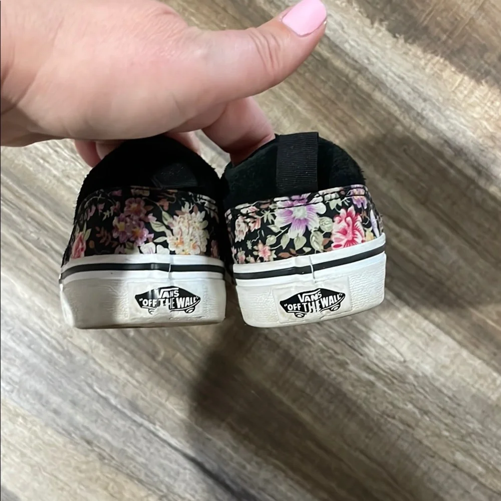 Vans Kids Floral Slip-On Shoes - Black and Multicolor size 3 - Picture 4 of 5